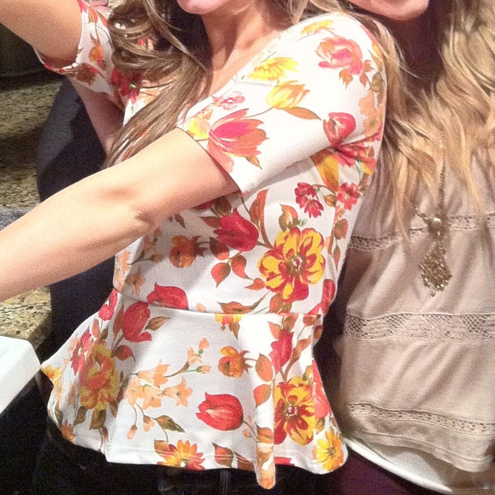 Floral peplum top